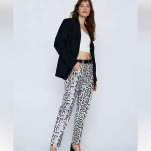 Nasty Gal Faux Leather Snake Straight Leg Pants Size 6. New with tags